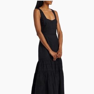 Marchesa Rosa Embroidered Cotton Sleeveless Tiered Maxi Dress